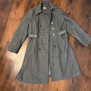 Express Charcoal Gray Wool Peacoat